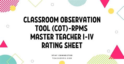 Official Cot Rpms Rating Sheet For Mt I Iv For Sy 2022 2023 2023 2024