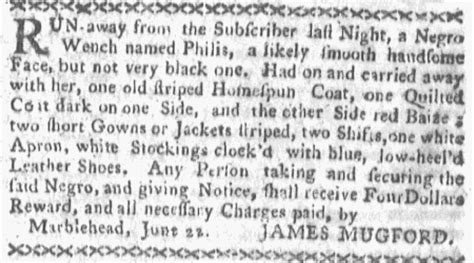 Slavery Advertisements Published July 9 1770 The Adverts 250 Project