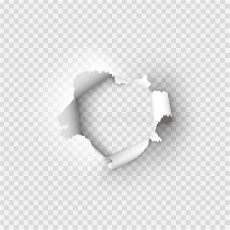 Holes Torn In Paper On Transparent Stock Vector Illustration Of