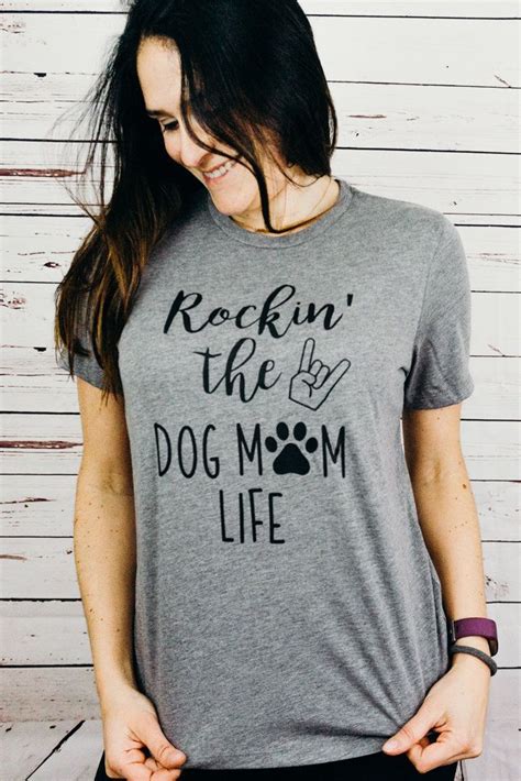 Great savings free delivery / collection on many items. Rocking The Dog Mom Life, Dog Mom Shirt, Dog Mom Gift ...