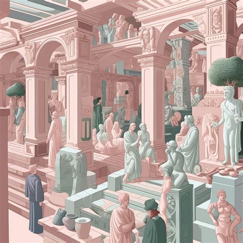 Illustration Of A Market In Reimagined Classical Style Ai Prompt