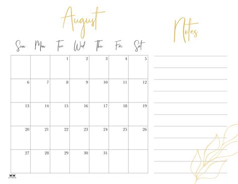 August 2023 Calendars 50 Free Printables Printabulls