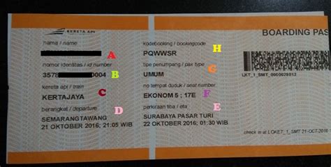 CARA MUDAH MEMBACA TIKET BOARDING PASS KERETA API