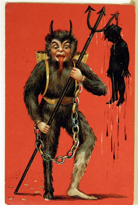 Greetings From Krampus Gorgeous Old Postcards Of Santas Demonic