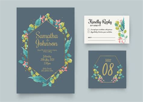 Free Vector Wedding Stationery Template