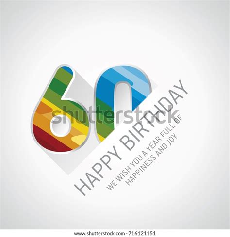 Happy 60th Birthday Color Design Greeting Stock Vector Royalty Free