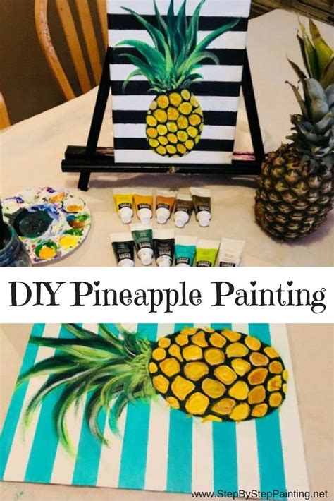 Pineapple Painting On Canvas Step By Step Painting Pineapple