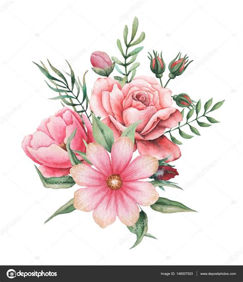 Confezionare un mazzo di fiori con carta #1. Acquerello disegno invito con mazzo di fiori, composizioni ...