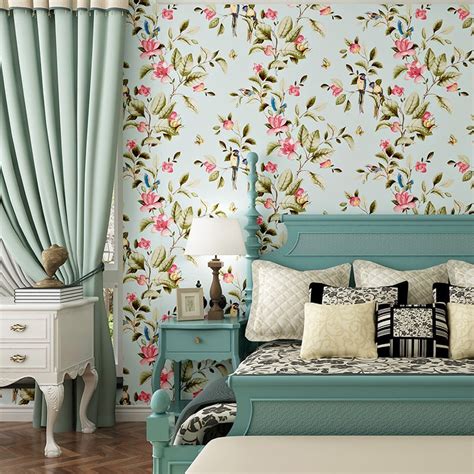 American Vintage Floral Bedroom Wallpaper Walling Shop