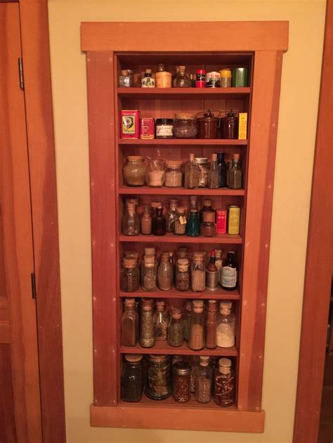 What's the best way to hang it short of tearing the sheetrock out and putting in a piece between the studs, then resheetrocking? Spice rack recessed between studs | Red kitchen, Liquor ...