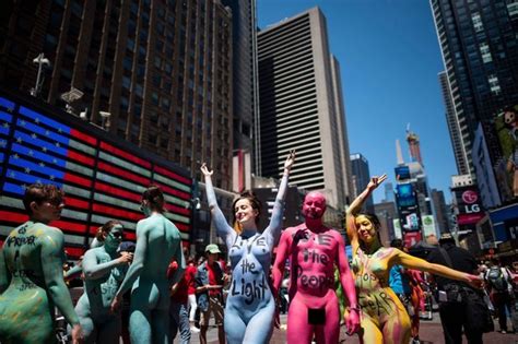 New York Protest Sees Lads And Lasses Get Completely Naked In Times