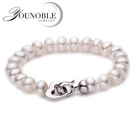 White Natural Freshwater Pearl Bracelet For Women Classic Real Pearl