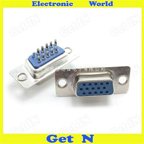 20pcs 15 Pin Hdb 15p Male Plug Solder Type Vga Socket High Quality 3
