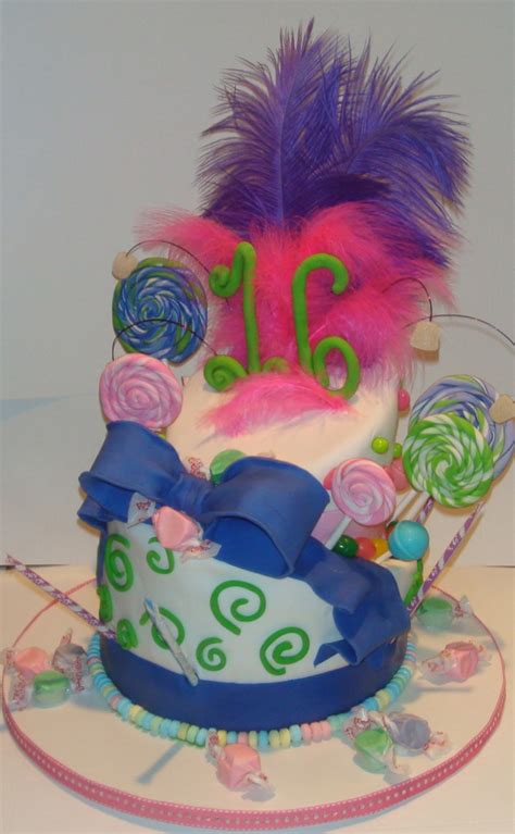 Candy Themed Sweet 16 Birthday Cake