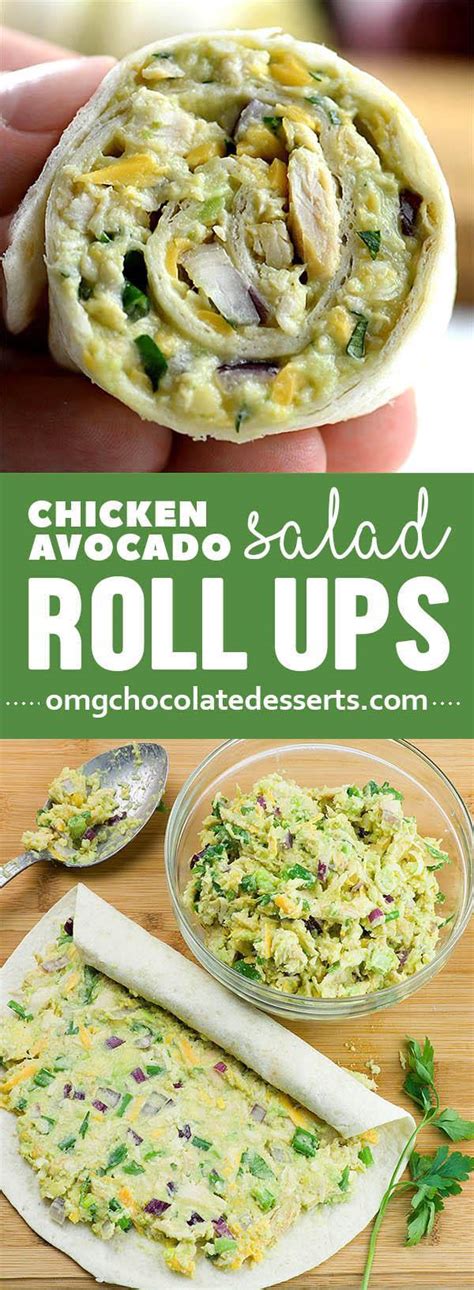 Dip chicken rolls in milk, then roll in crumb mixture. Chicken Avocado Salad Roll Ups | OMG Chocolate Desserts
