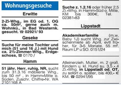 Finden sie ihre passende mietwohnung in wien bei immoscout24. Online Anzeigenaufgabe - soester-anzeiger.de