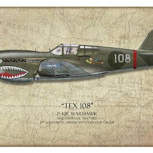 Flying Tiger P Warhawk Map Background Painting By Craig Tinder
