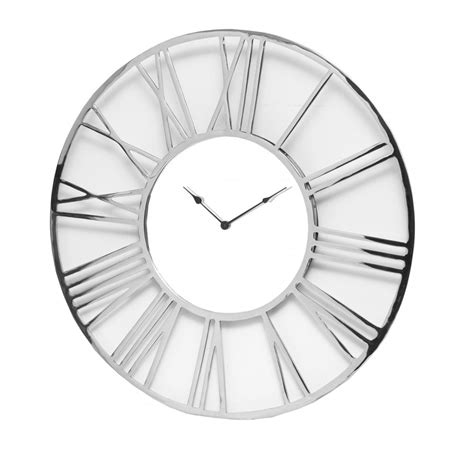 Cl195 L0 Nk Value Large Round 90cm Chrome Wall Clock