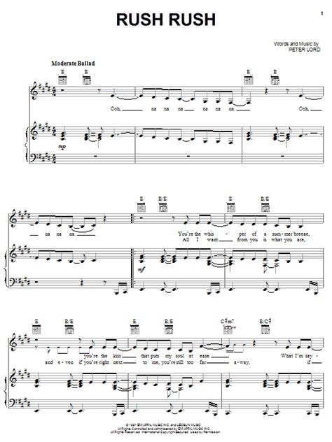 Rush e (sheet music boss) but. Rush Rush | Sheet Music Direct