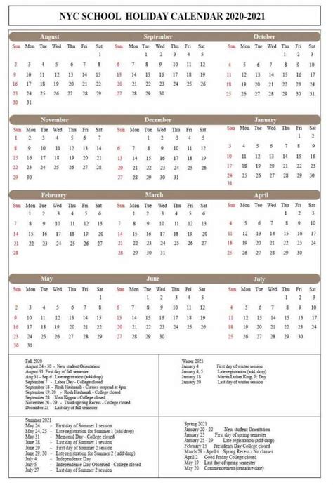 Nyc School Calendar For 2022 Calendar Printables Free Blank