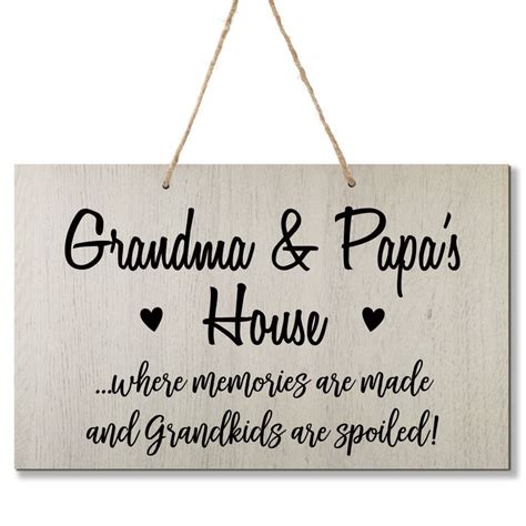 Grandparent Wall Hanging Sign T Grandkids Spoiled Hanging Signs