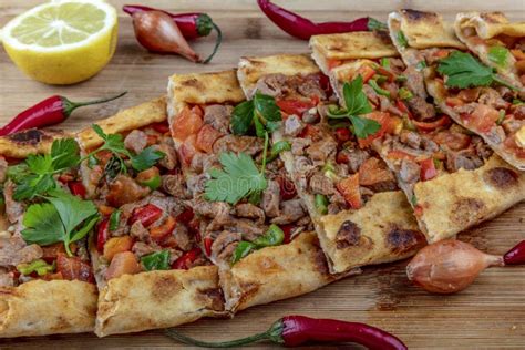 Traditional Turkish Baked Dish Pide Turkish Pizza Pide Middle Eastern