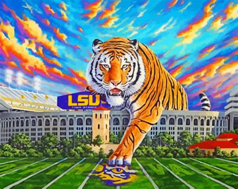 Lsu Tigers Illustration Paint By Number Num Paint Kit