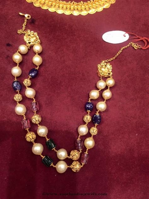 Gold Beaded Mala South India Jewels