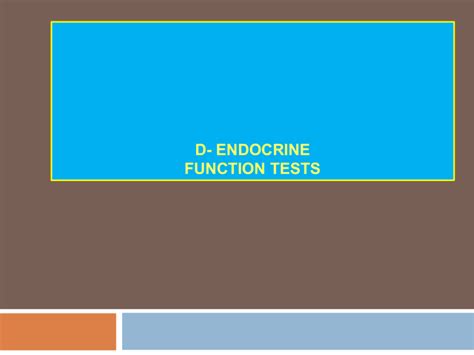 Endocrine Function Tests