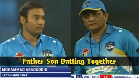 Mohammed Azharuddin And His Son Md Asaduddin Batting Together For