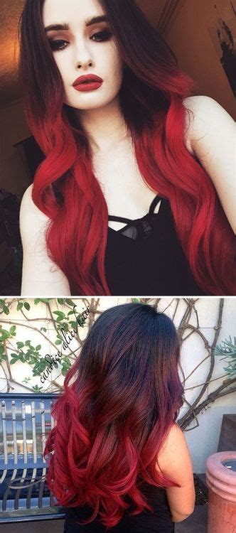 If your bored with your hair, you should brighten the red to a more fiery red, so its bold, and get. red ombre | Tumblr