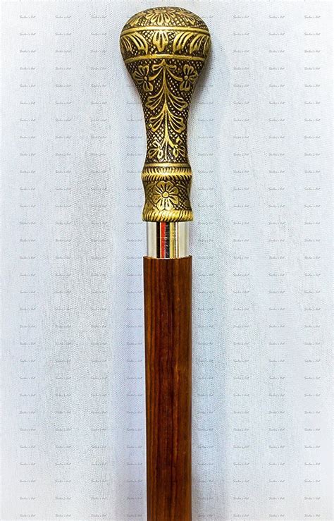 Brass Handle Length 13 Cm Approx Wooden Stick Length 38 3