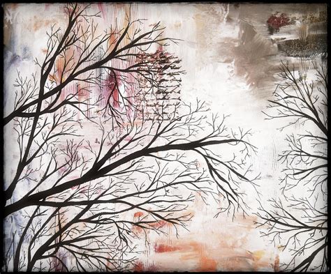 Tree Silhouette Abstract Art Painting Painting By Laura Carter