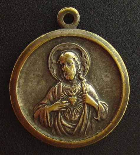 vintage sacred heart of jesus our lady of mount carmel medal religious catholic 12 99 picclick