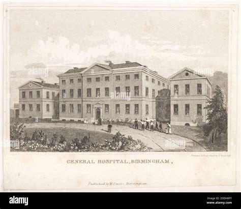 Engraving The General Hospital Birmingham One Of A Collection Of