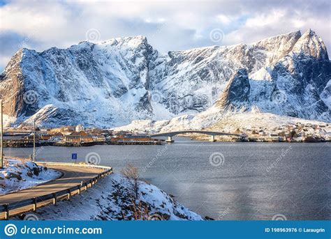 Amazing Winter Landscape Lofoten Islands Hamnoy Norway