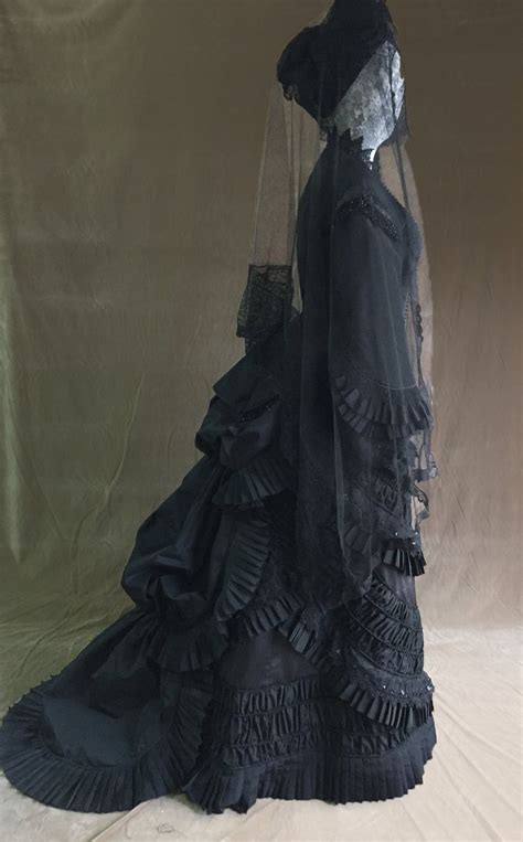 Victorian Dress 1880 Mourning Dress Etsy Mourning Dress Victorian