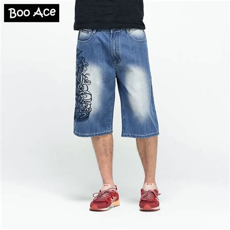 Summer Style Baggy Skateboard Pants For Men Hip Hop Denim Jeans Shorts Men Jeans Shorts Plus