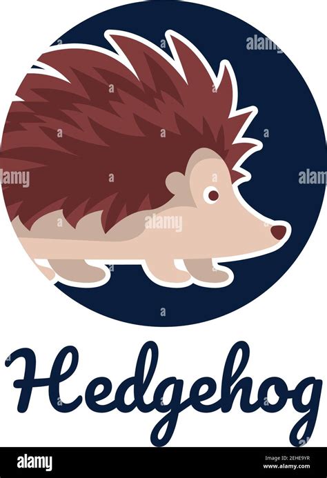 Hedgehog Logo Isolated On White Background Vector Illustration Stock