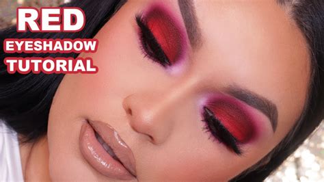 Red Eyeshadow And Makeup Tutorial Youtube