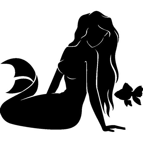 Silhouette Mermaid Silhouette Png Download 800800 Free