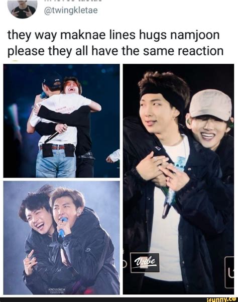 And They Way Maknae Lines Hugs Namjoon Please They All Have The Same Reaction Ifunny Bts