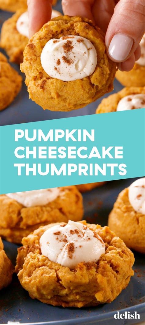 Pumpkin Cheesecake Thumbprints Recipe Wedding Cookies Cheesecake Cookies Cooking Recipes