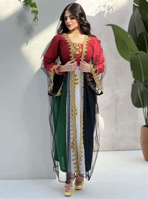 National Day Elegant Uae National Day Dress With Pure Golden Embroidery