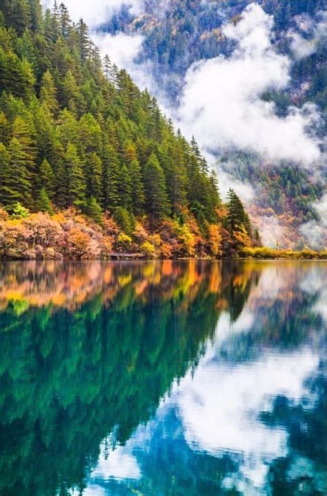 Mirror Lake At Jiuzhai Valley National Park National Parks World