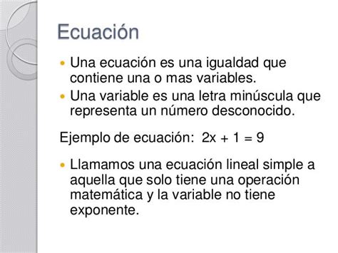 Ecuaciones Lineales Simples
