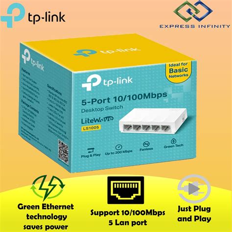 Tp Link Ls1005 5 Port 10100mbps Desktop Network Switch Shopee Malaysia