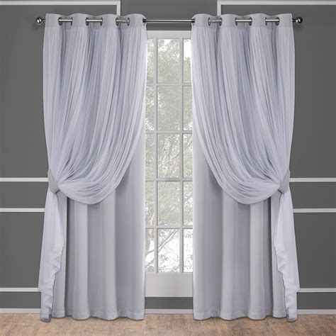 The curvy floral patterns make this sheer voile curtain delicate and airy. Catarina Cloud Grey Layered Solid Blackout and Sheer ...