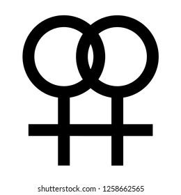 Lesbian Symbol Simple Outline Black Color Stock Vector Royalty Free Shutterstock