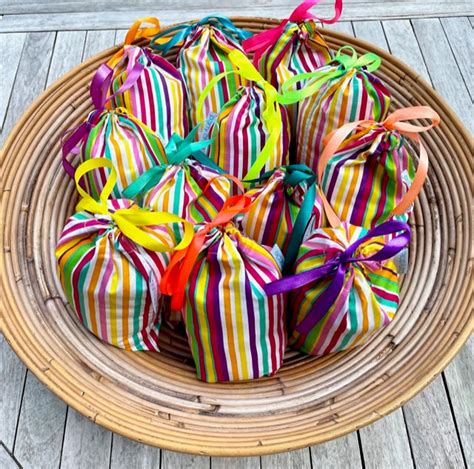Rainbow Stripe Party Favour Bags Party Loot Bag Eco Etsy